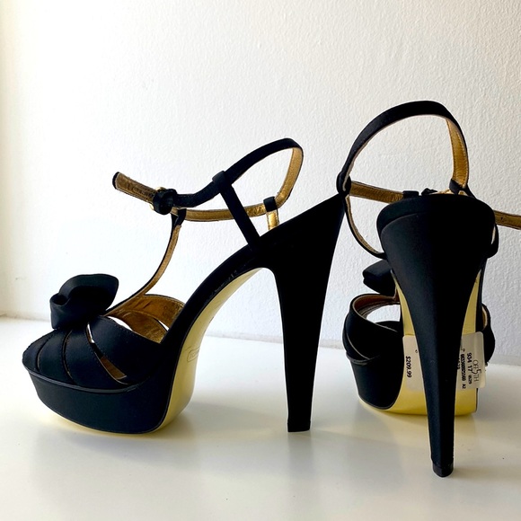 Coach Satin Bow Platform High Heel Strapy Sandals - Picture 1 of 9